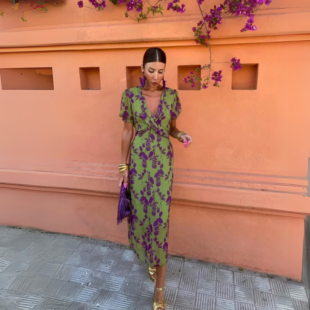 Danielle™ | Midi-jurk met bloemenprint