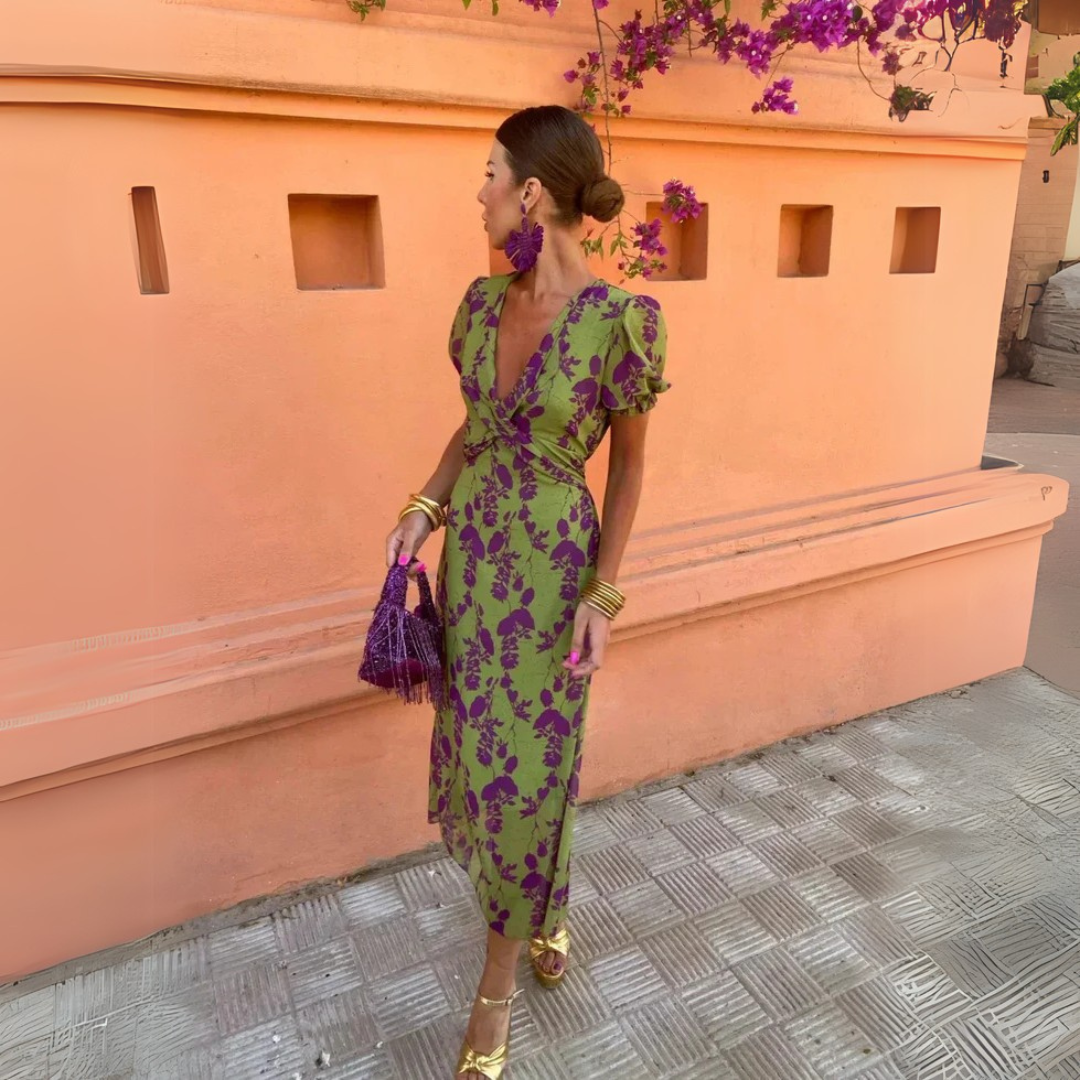 Danielle™ | Midi-jurk met bloemenprint