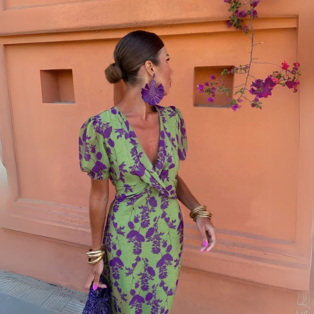 Danielle™ | Midi-jurk met bloemenprint