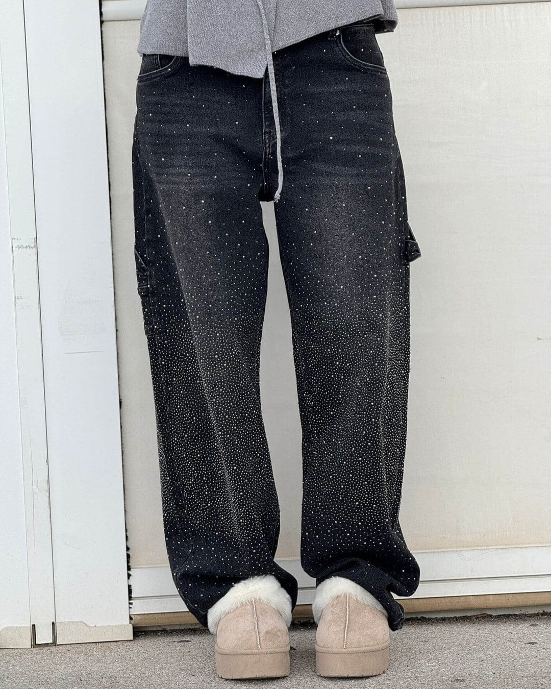 GlowFit™ | Wijde paillettenjeans