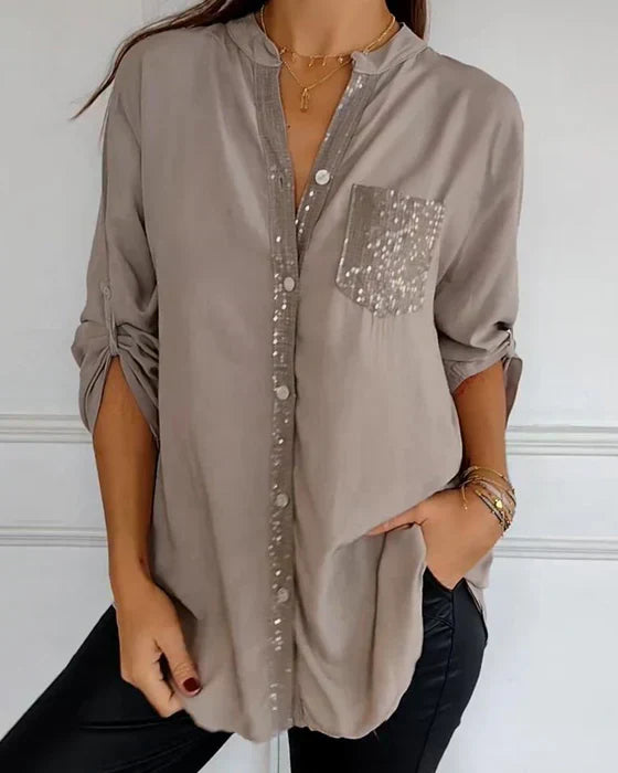 Solenne™ | Glamour top met pailletten
