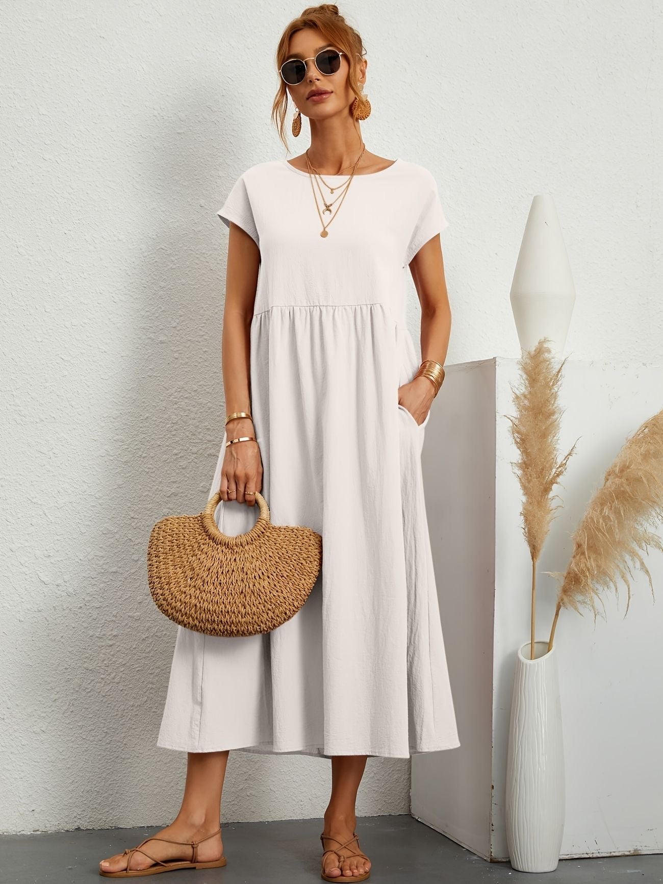 Greta™ | Casual linnen jurk