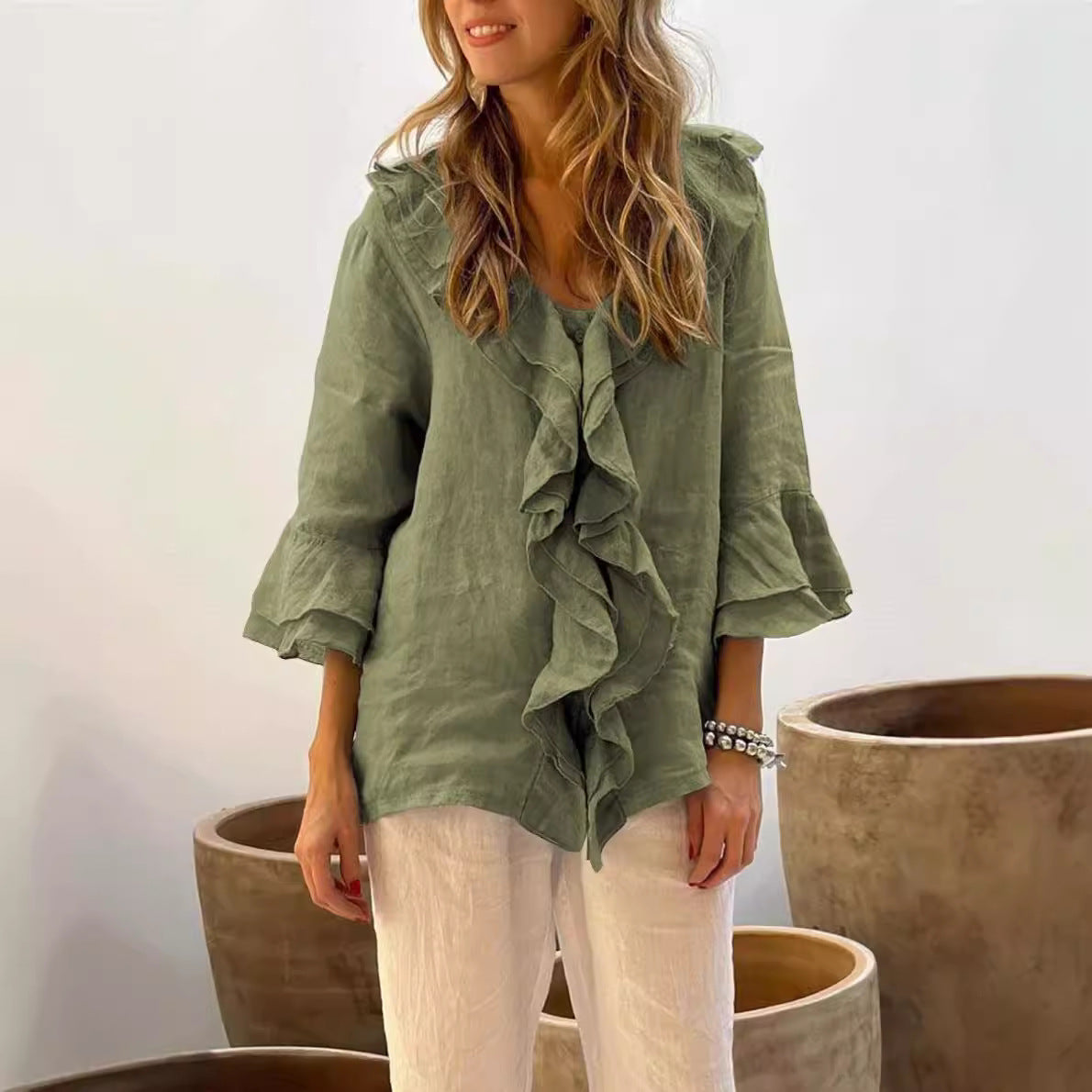 Florisse™ | Blouse met Speelse Volants