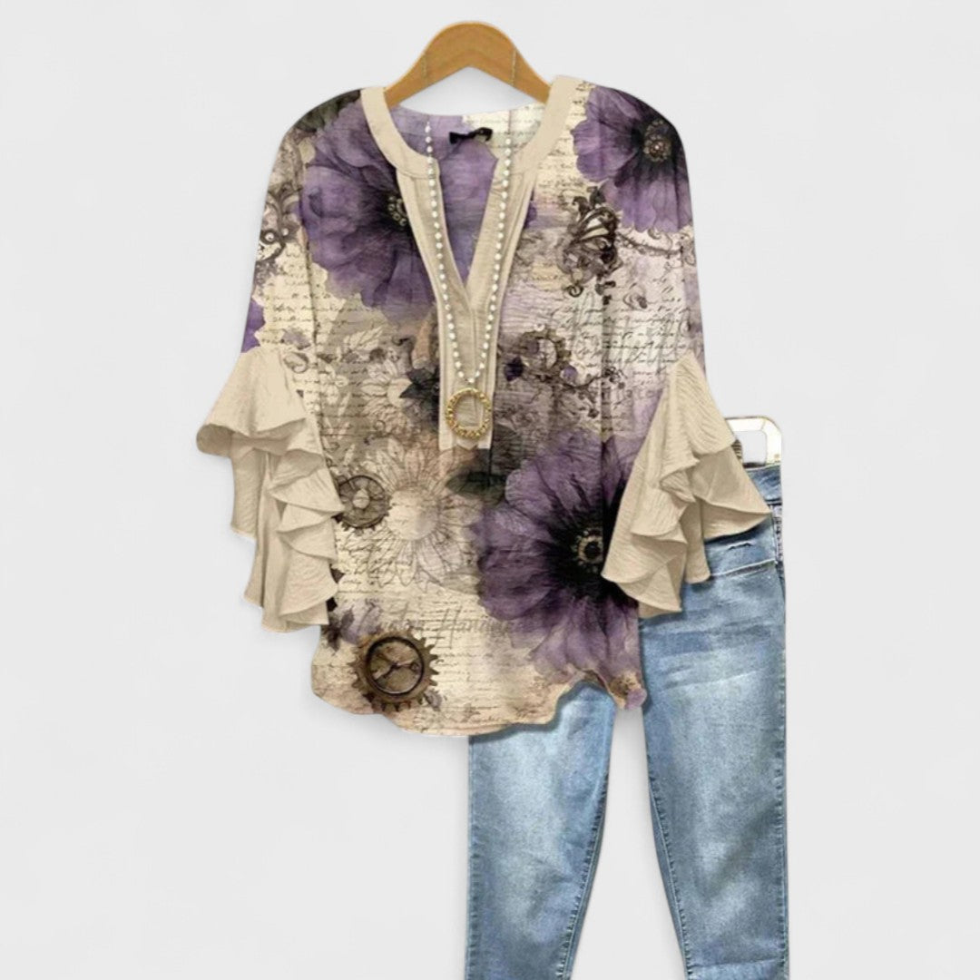 Avelin™ | Elegante Blouse met Bloemenprint