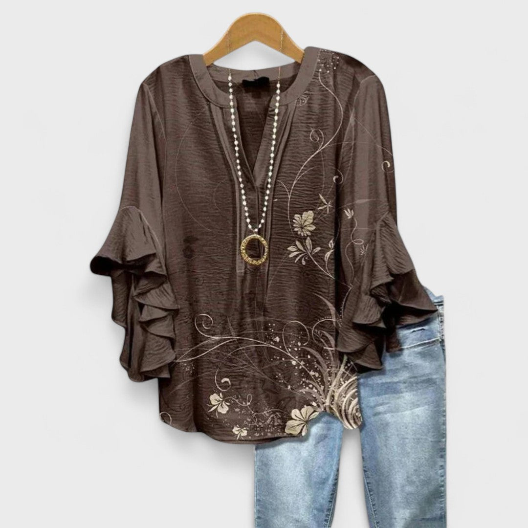 Avelin™ | Elegante Blouse met Bloemenprint