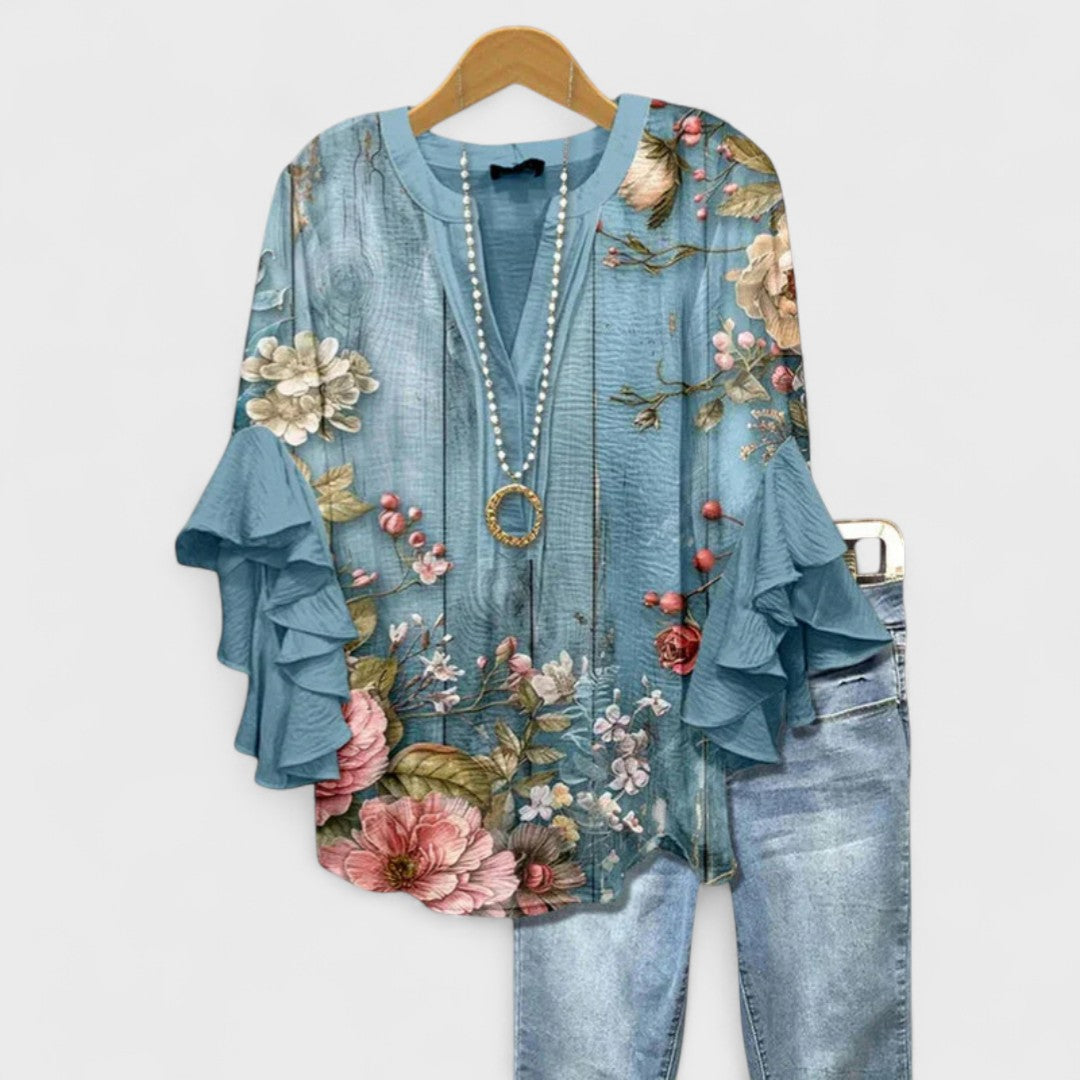 Avelin™ | Elegante Blouse met Bloemenprint