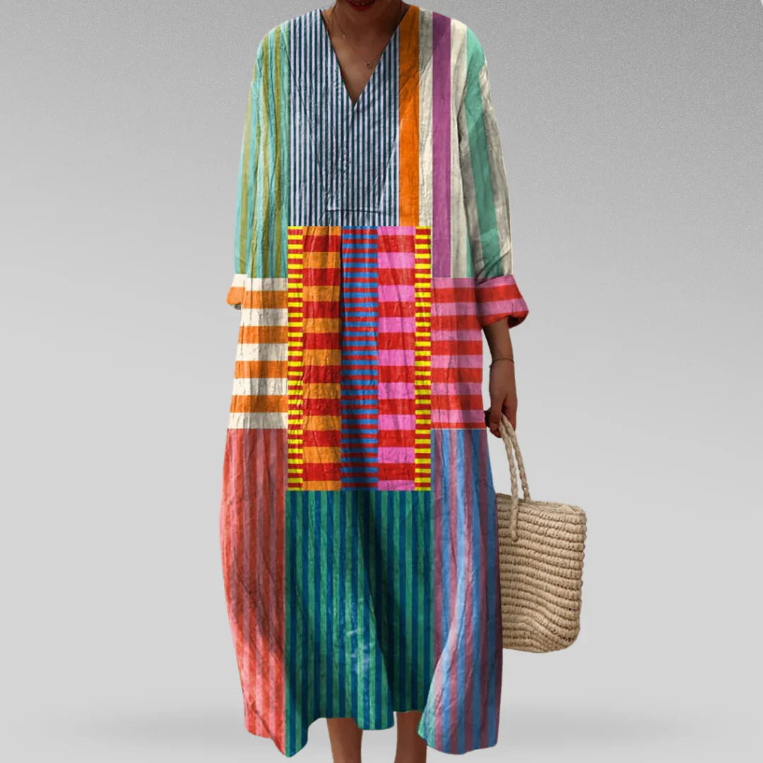 Van Der Waal™ | Elegante jurk met artistiek patroon