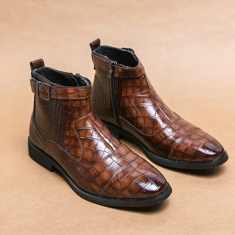 Stavik™ | Leren gespschoenen enkellaarsjes