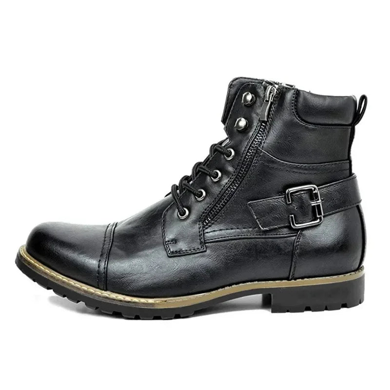 Rynor™ | Leren veterschoenen enkelboots