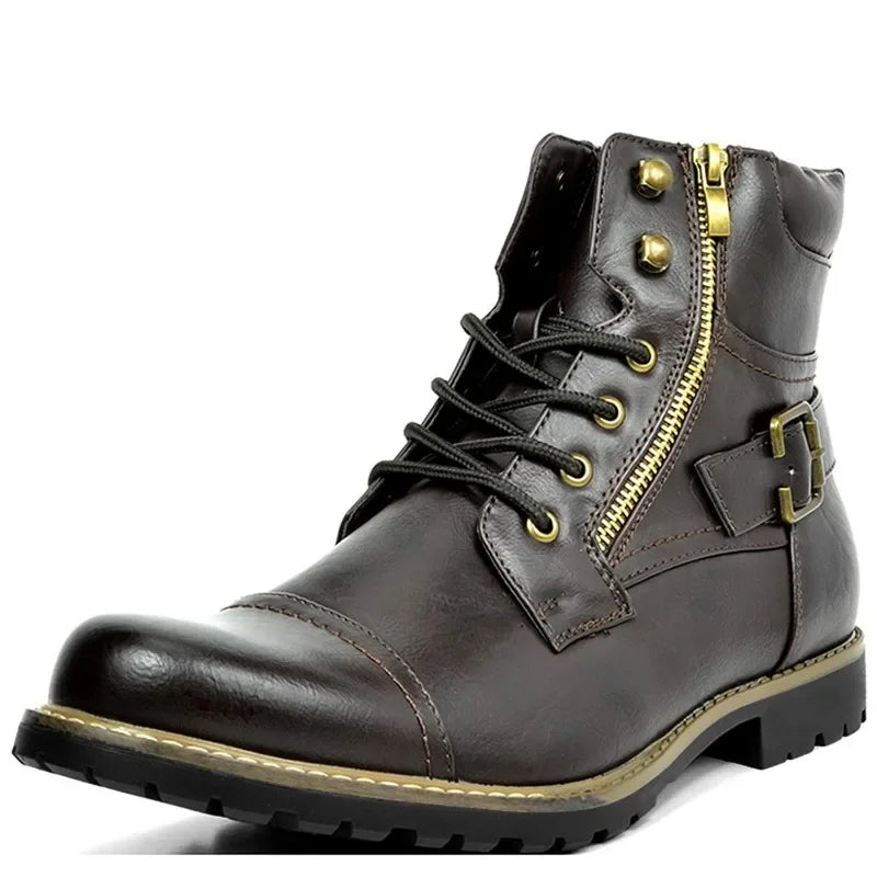 Rynor™ | Leren veterschoenen enkelboots