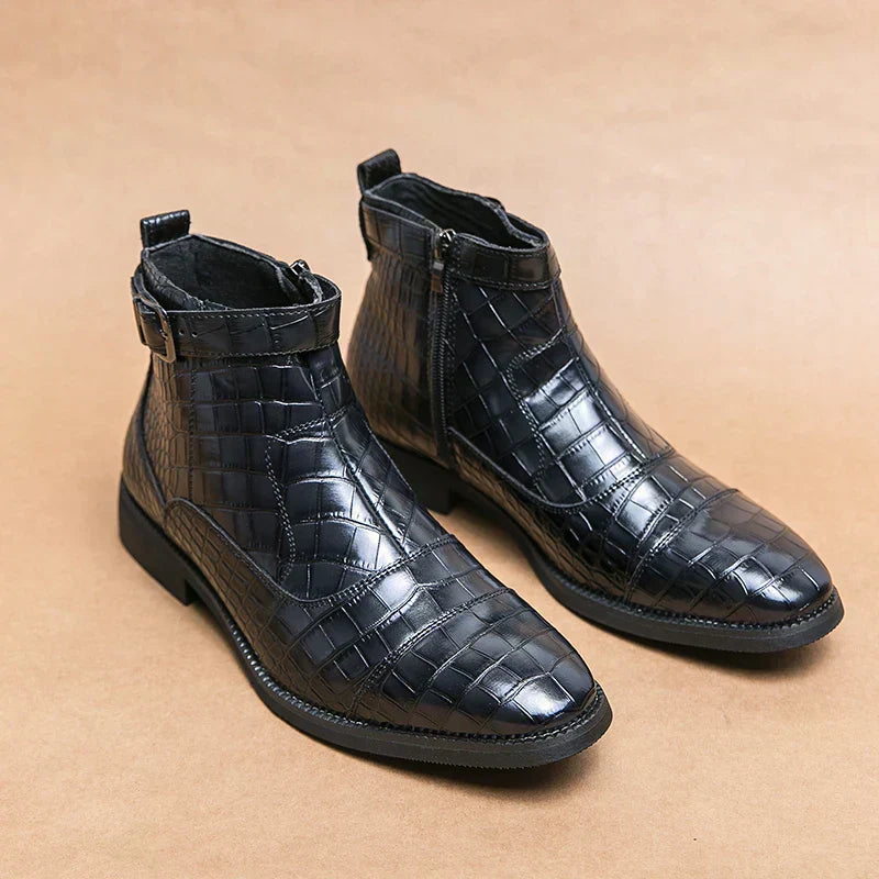 Stavik™ | Leren gespschoenen enkellaarsjes