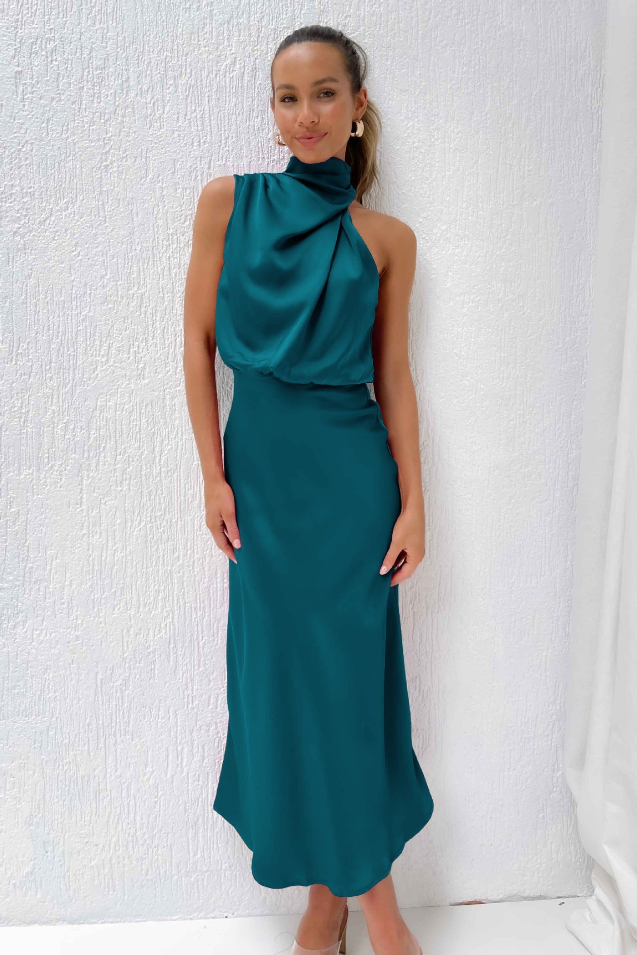 Theresa™ | Lange jurk met halterhals