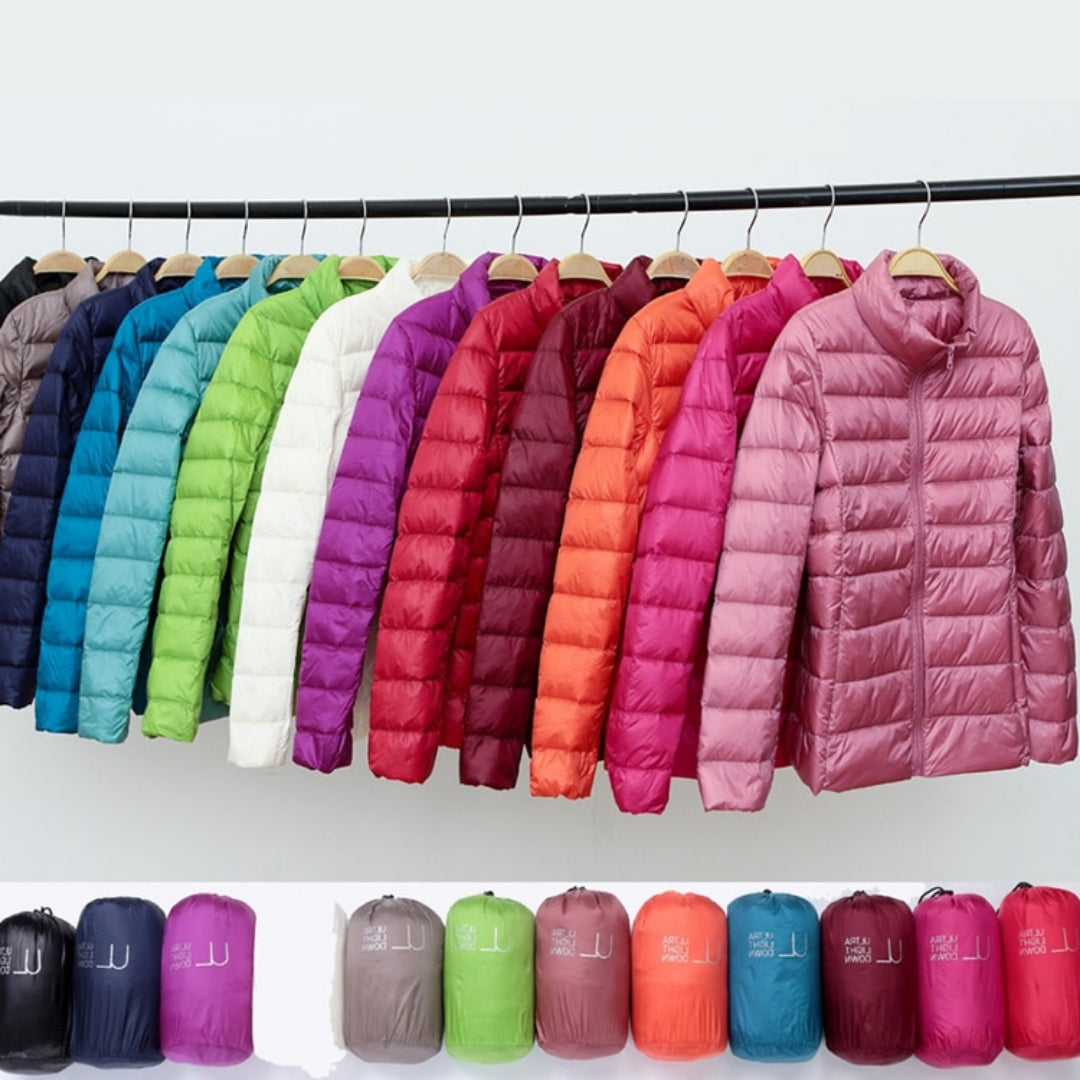 Myra™ | Ultralichte donsjas met elegante plooien