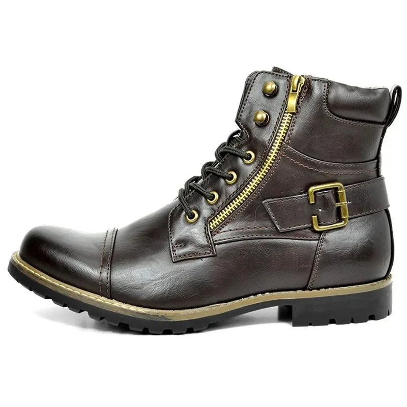 Rynor™ | Leren veterschoenen enkelboots
