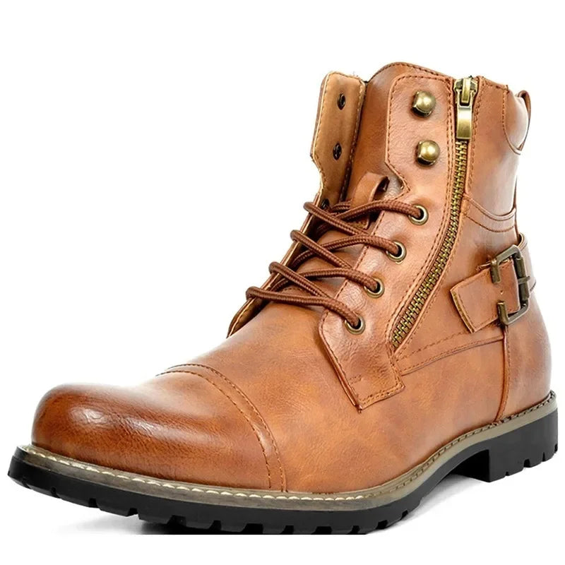 Rynor™ | Leren veterschoenen enkelboots