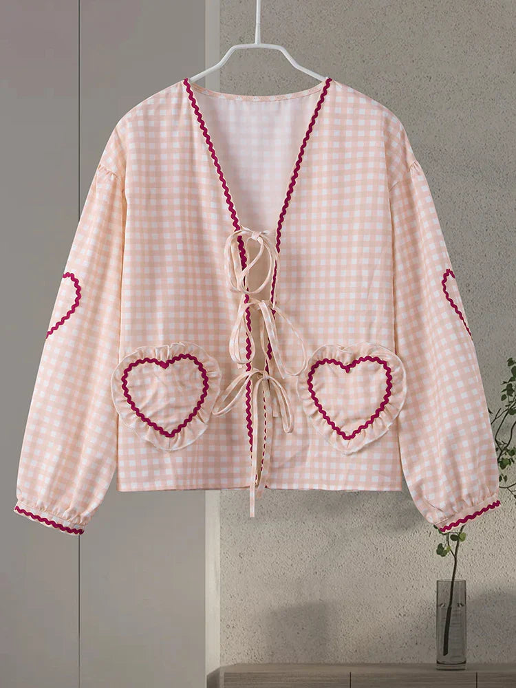 Clarene™ | Speelse Blouse met Hartdetails