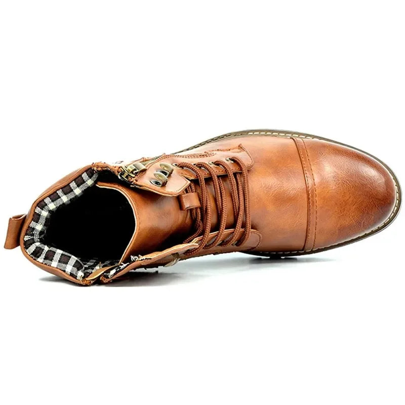 Rynor™ | Leren veterschoenen enkelboots
