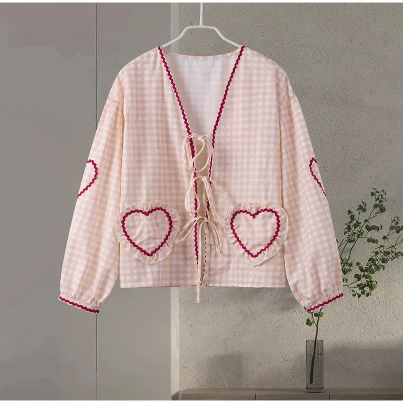 Clarene™ | Speelse Blouse met Hartdetails