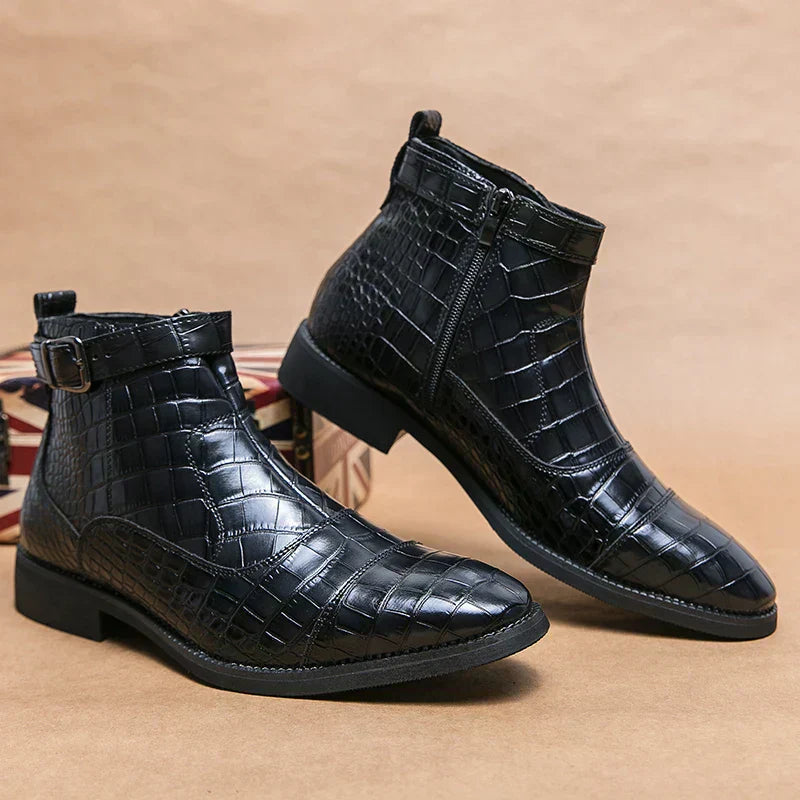 Stavik™ | Leren gespschoenen enkellaarsjes