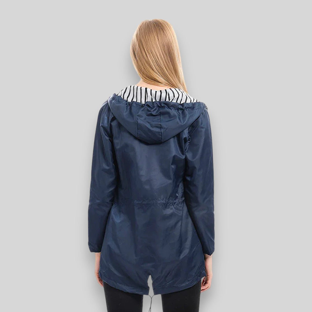 Kessy™ | Regenjas met gestreepte voering en capuchon