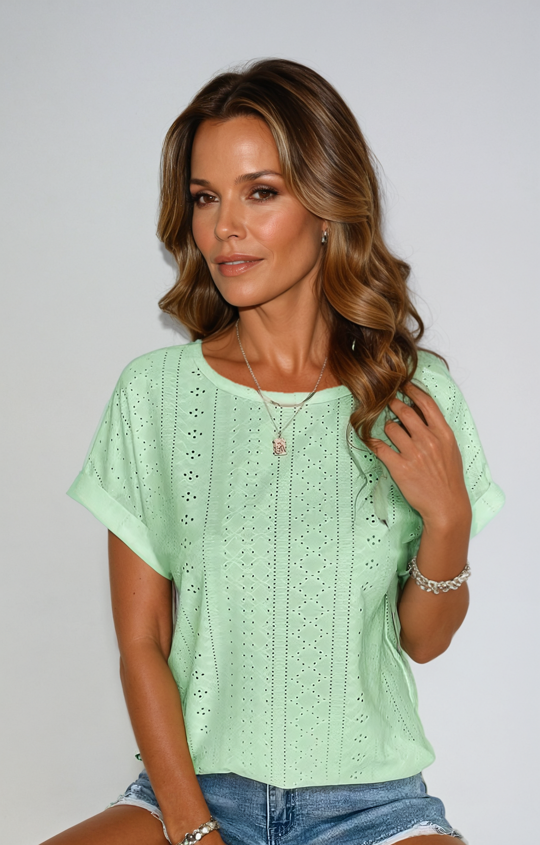 Yeliane™ | Katoenen Top met Borduursel