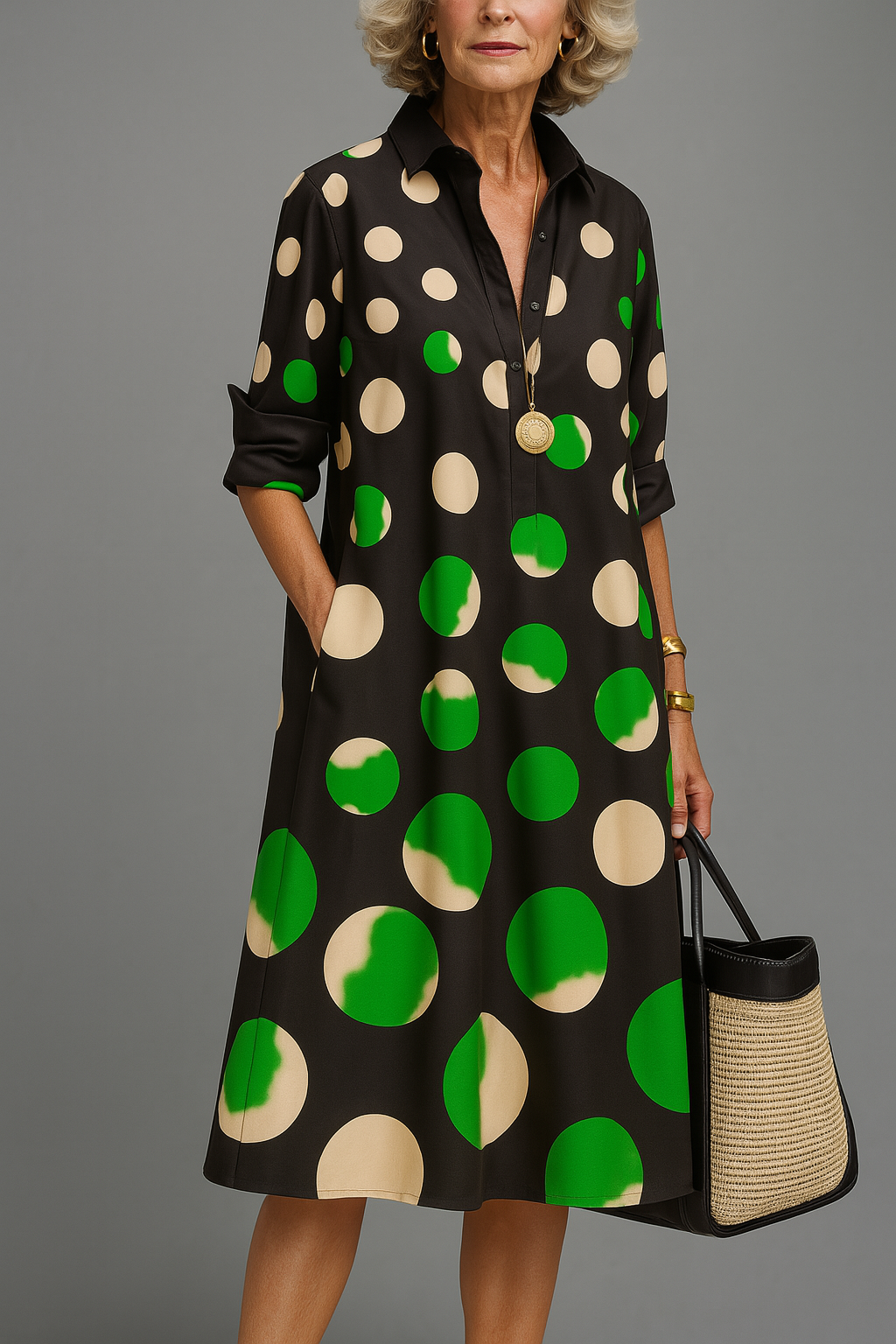 Tyra™ | Polkadot Midi Jurk