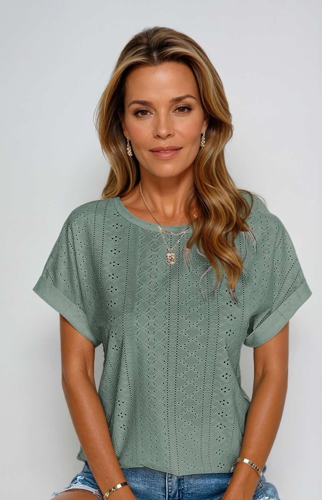 Yeliane™ | Katoenen Top met Borduursel