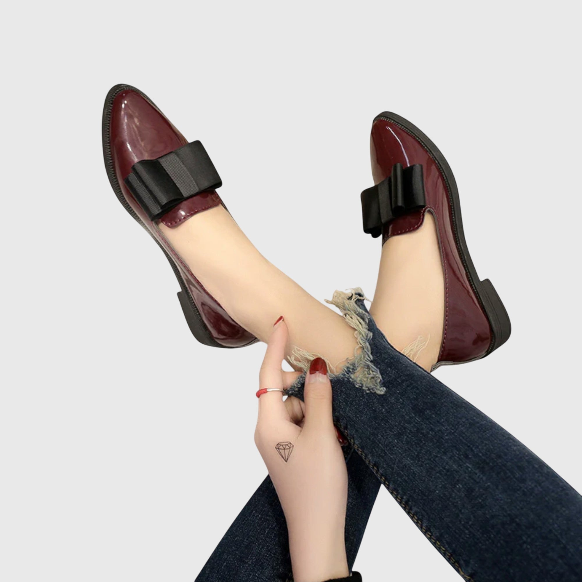 Van Der Waal™ | Lak Mocassins met Strik