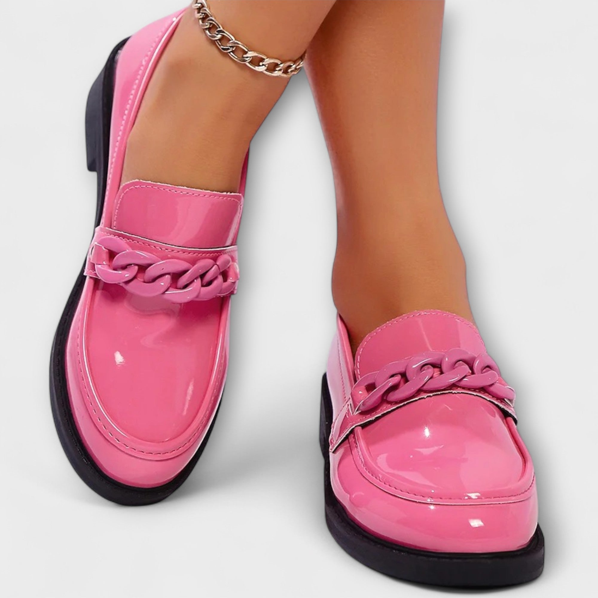 Van Der Waal™ | Glanzende ketting mocassins