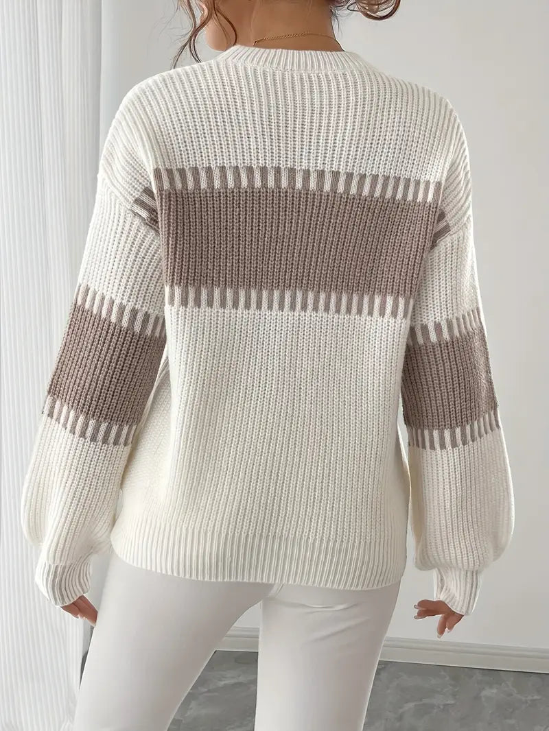 Althea™ | Chique Colorblock Gestreepte Gebreide Trui