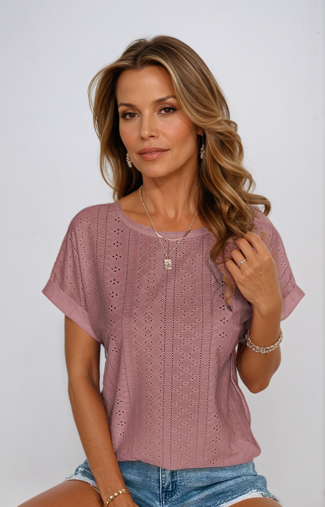 Yeliane™ | Katoenen Top met Borduursel