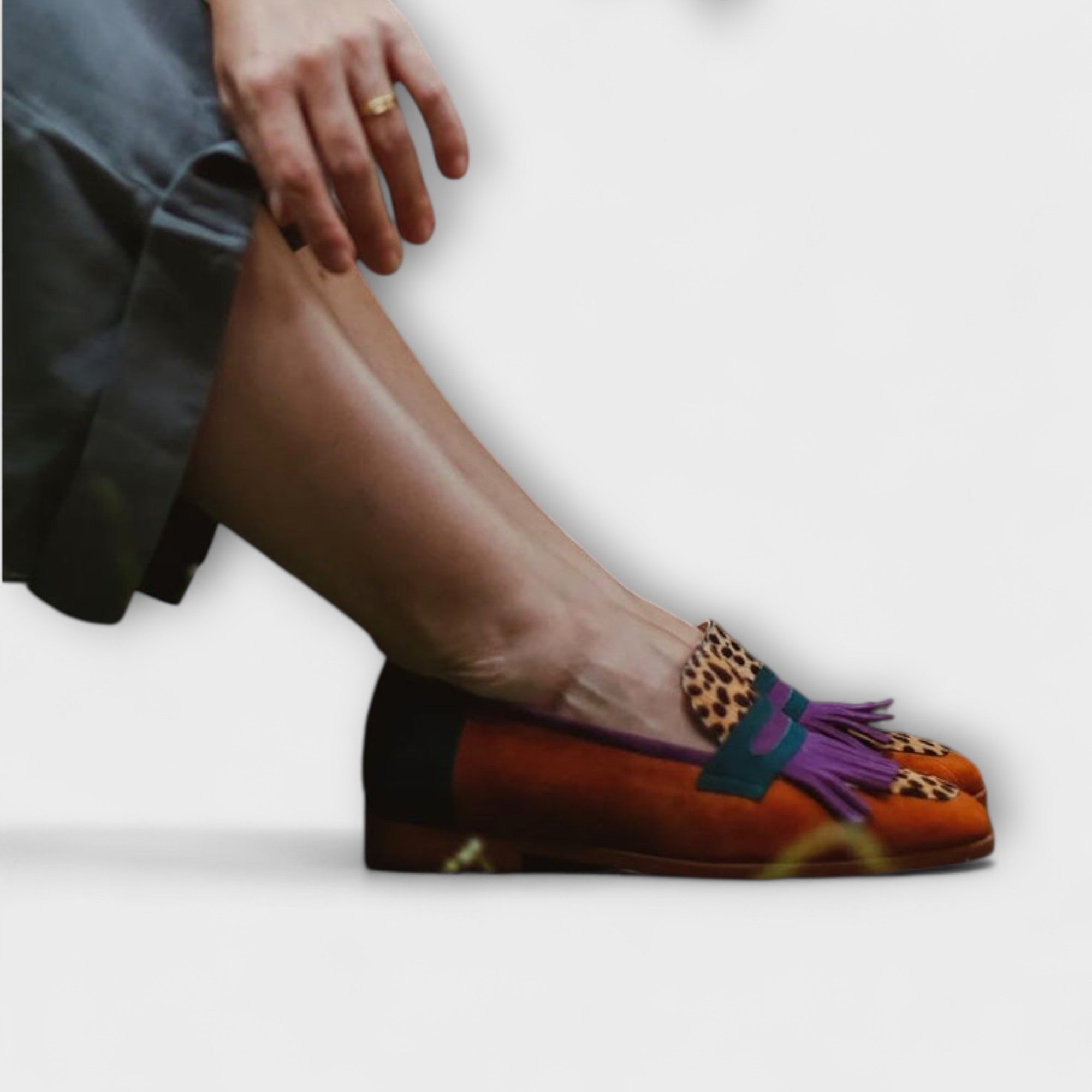 Van Der Waal™ | Mocassins met Luipaardprint