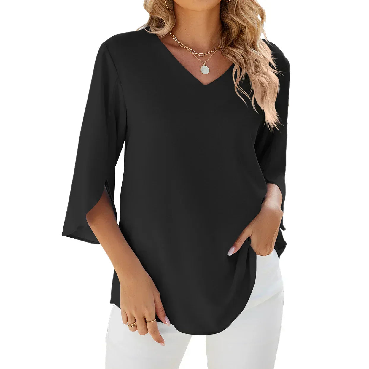 Aloura™ | Lichtgewicht Blouse met V-Hals