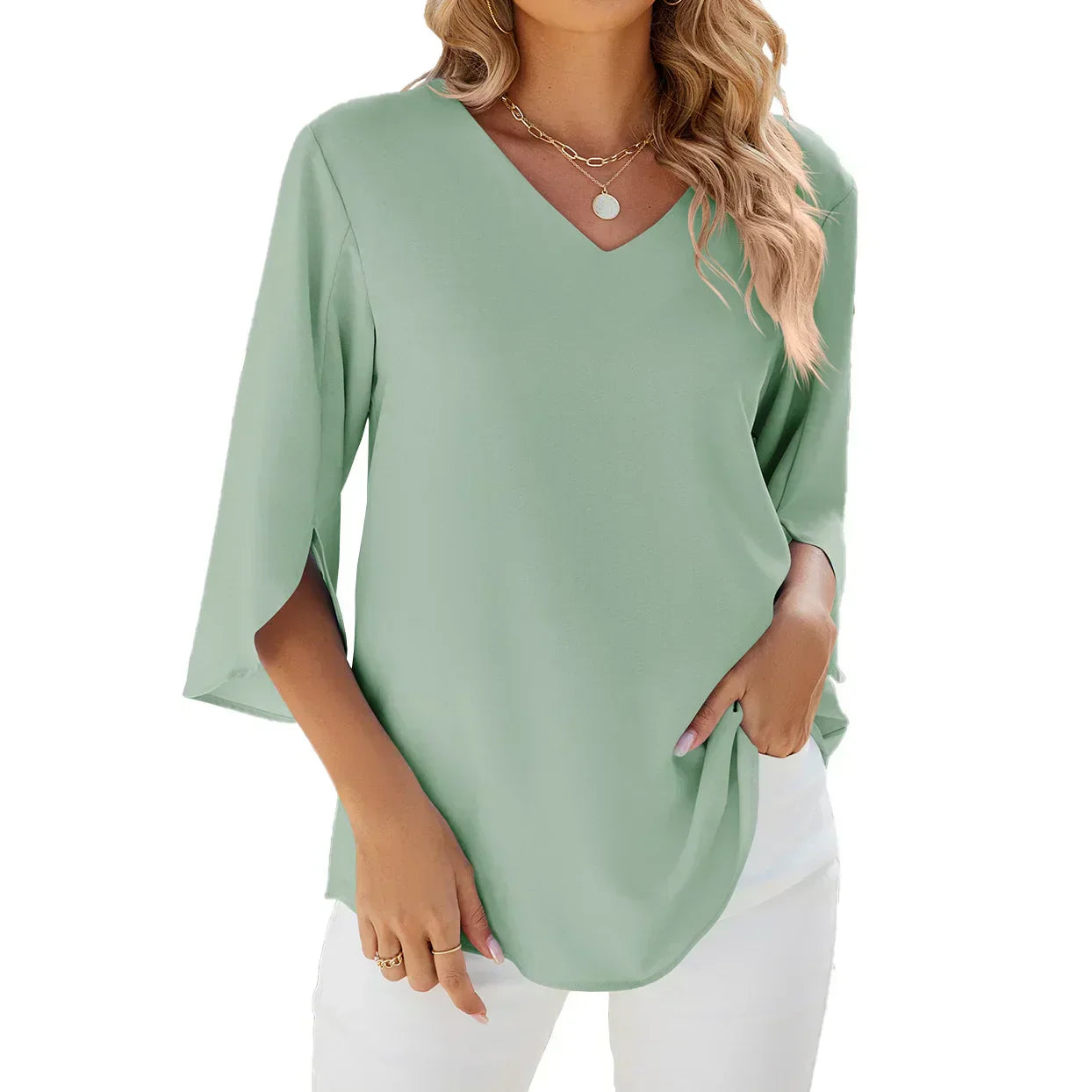 Aloura™ | Lichtgewicht Blouse met V-Hals