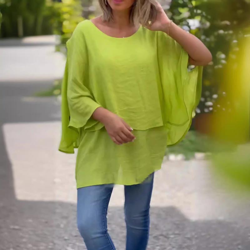 Annissea™ | Gelaagde Top met Elegante Valling