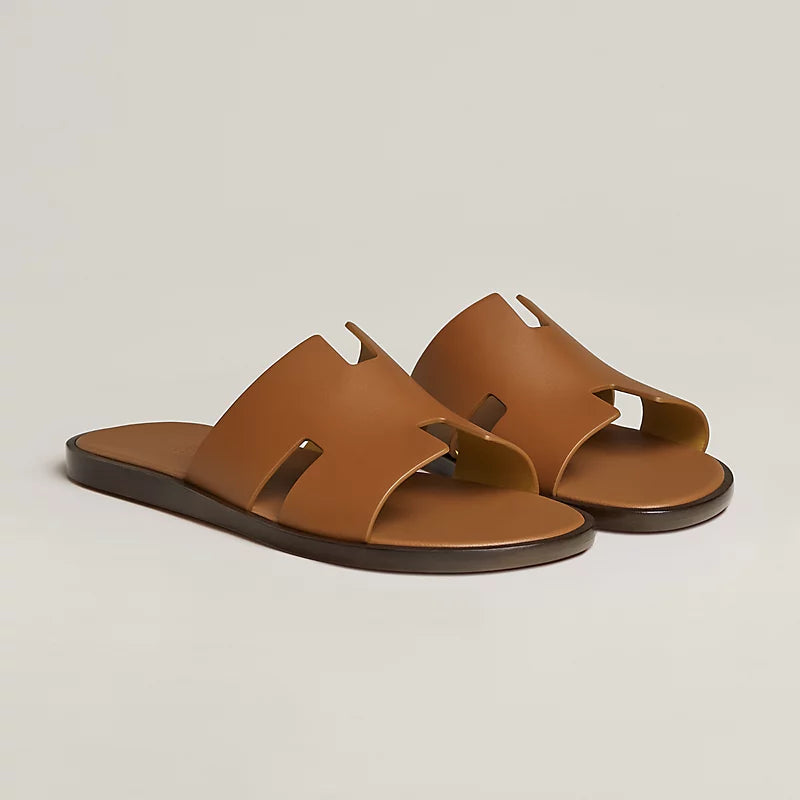 Elara™ | Minimalistische leren sandalen met suède voetbed