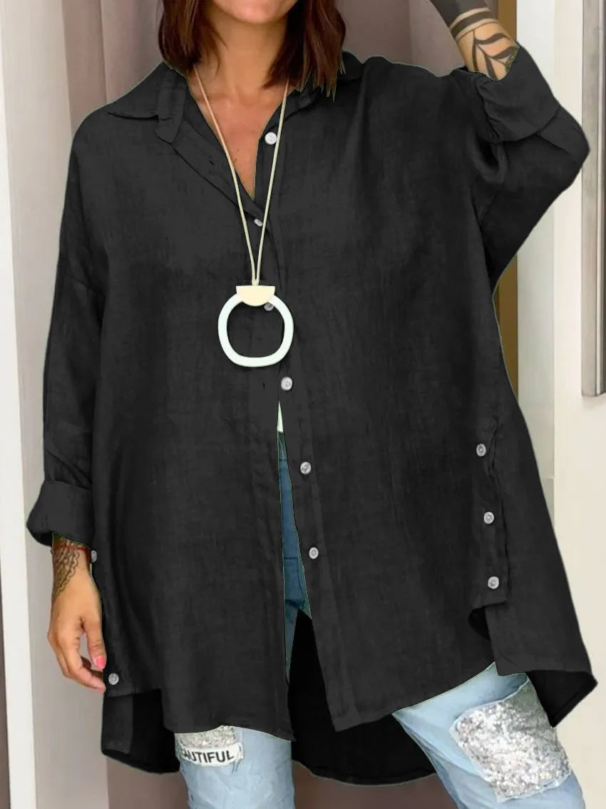Genevia™ | Losvallende Knoopblouse