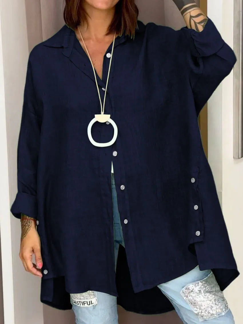 Genevia™ | Losvallende Knoopblouse