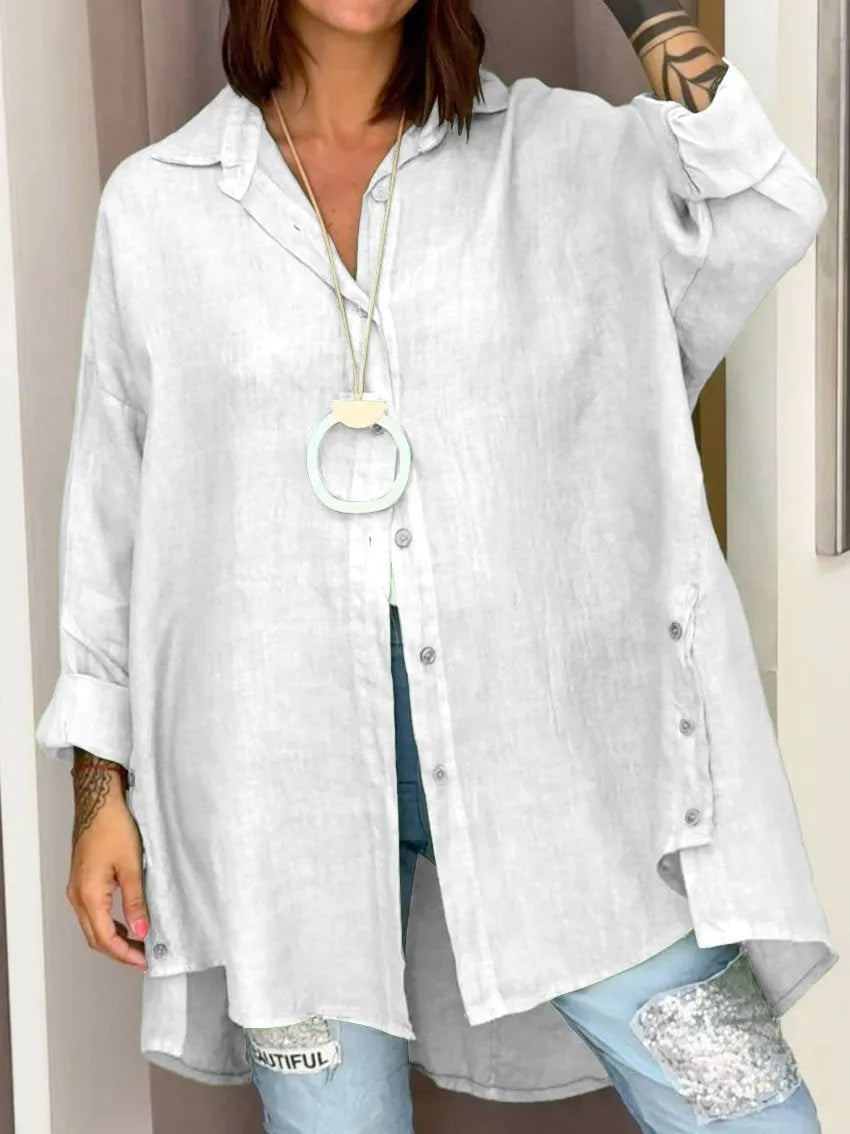 Genevia™ | Losvallende Knoopblouse