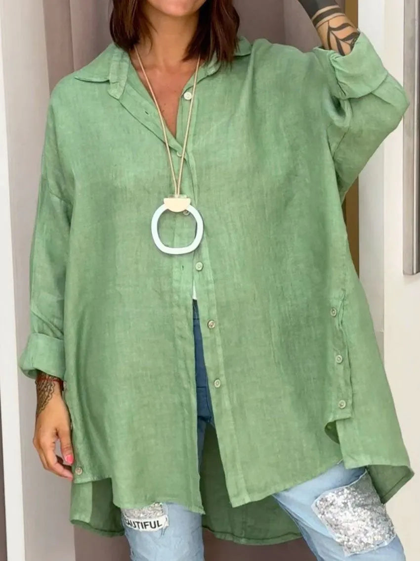 Genevia™ | Losvallende Knoopblouse