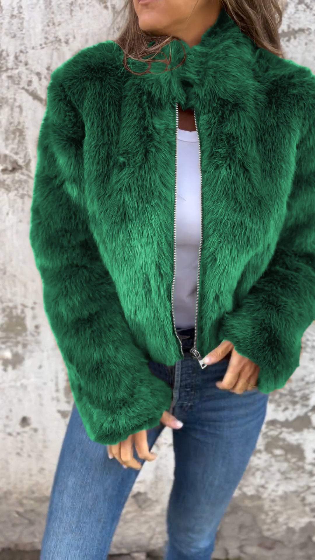 Kaely™ | Korte luxe imitatiebontjas