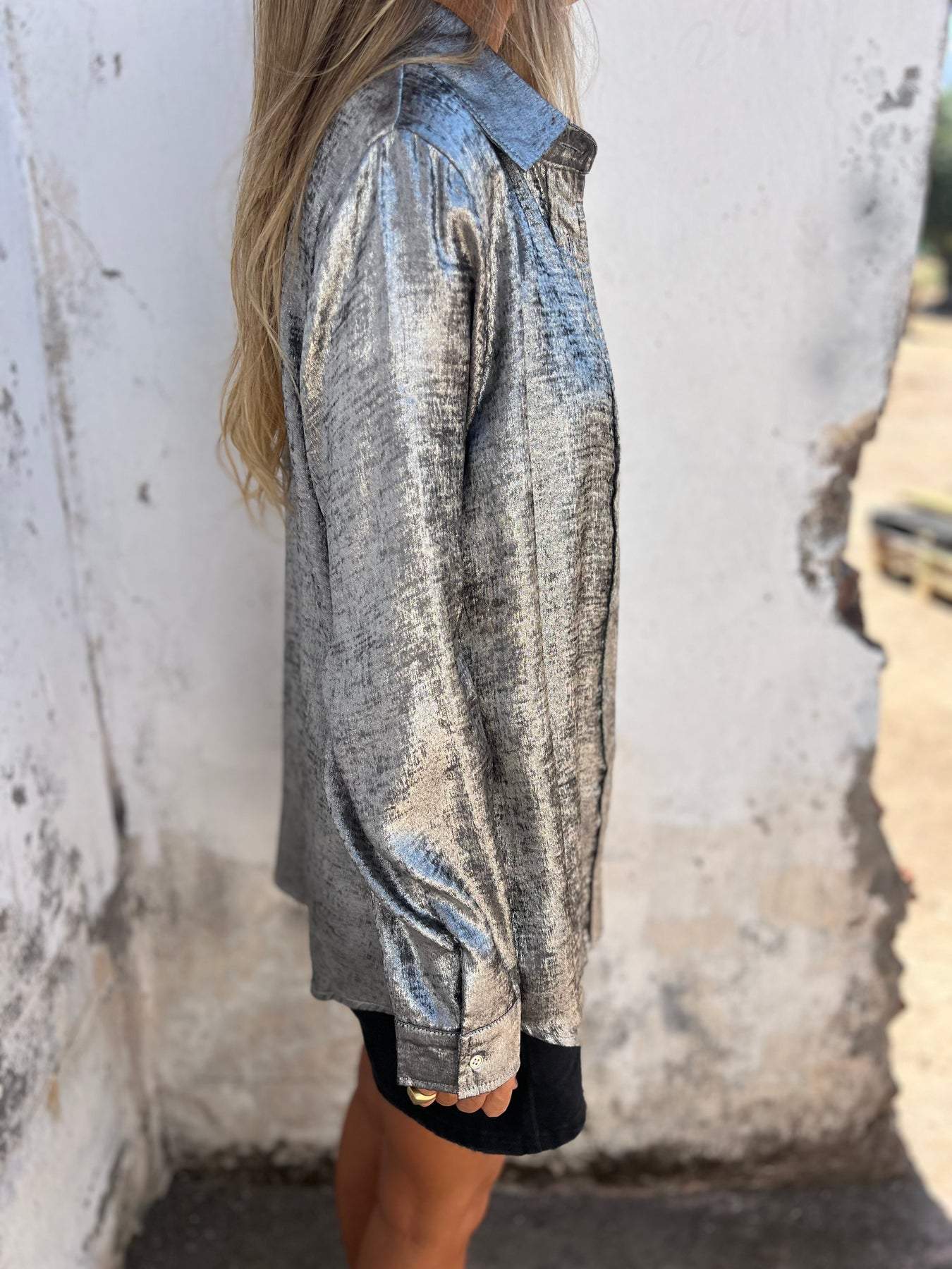 Rhaelle™ | Glanzende Chic Blouse met Knopen