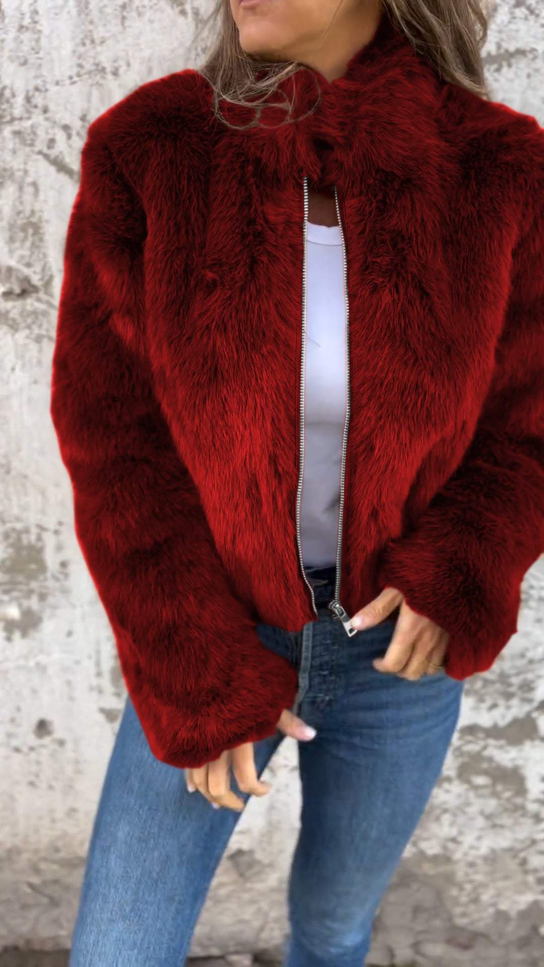 Kaely™ | Korte luxe imitatiebontjas