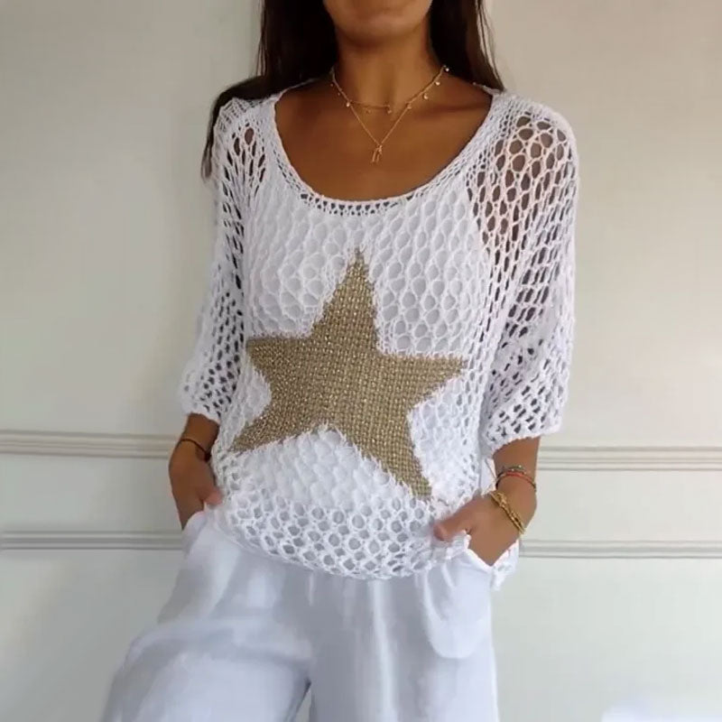 Zanira™ | Gebreide Top met Sterrendetail