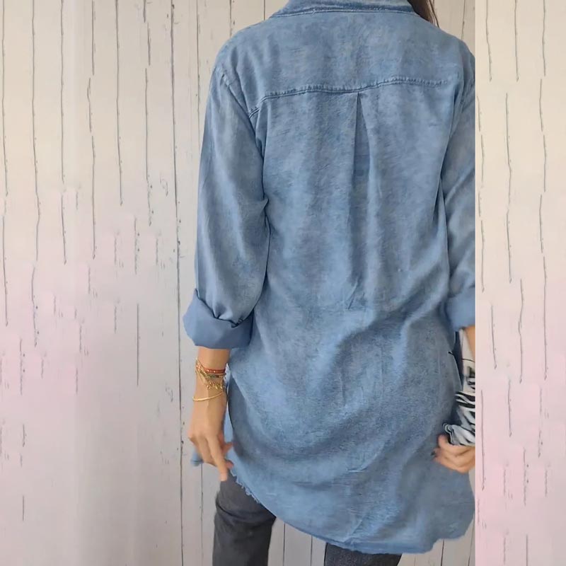 Zaleira™ | Oversized Denim Shirt
