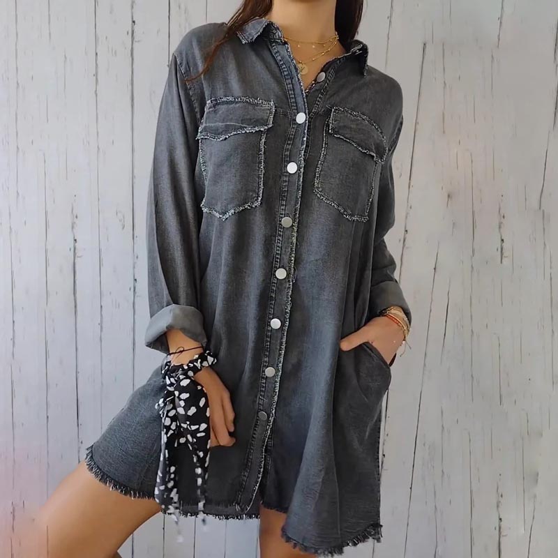 Zaleira™ | Oversized Denim Shirt