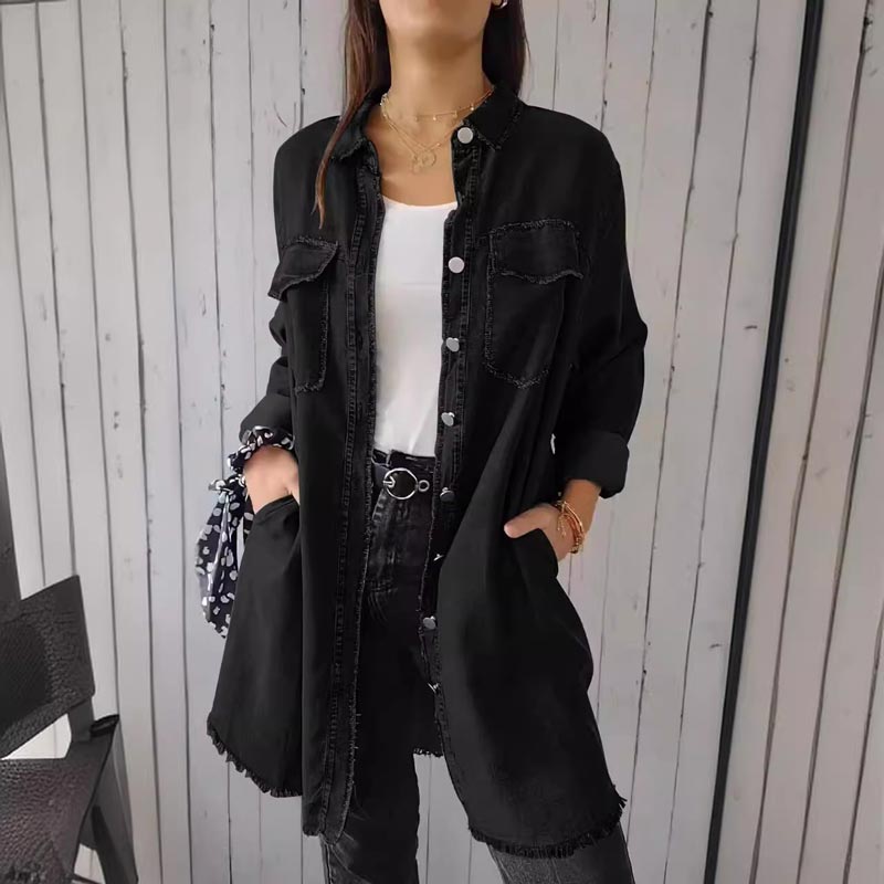 Zaleira™ | Oversized Denim Shirt