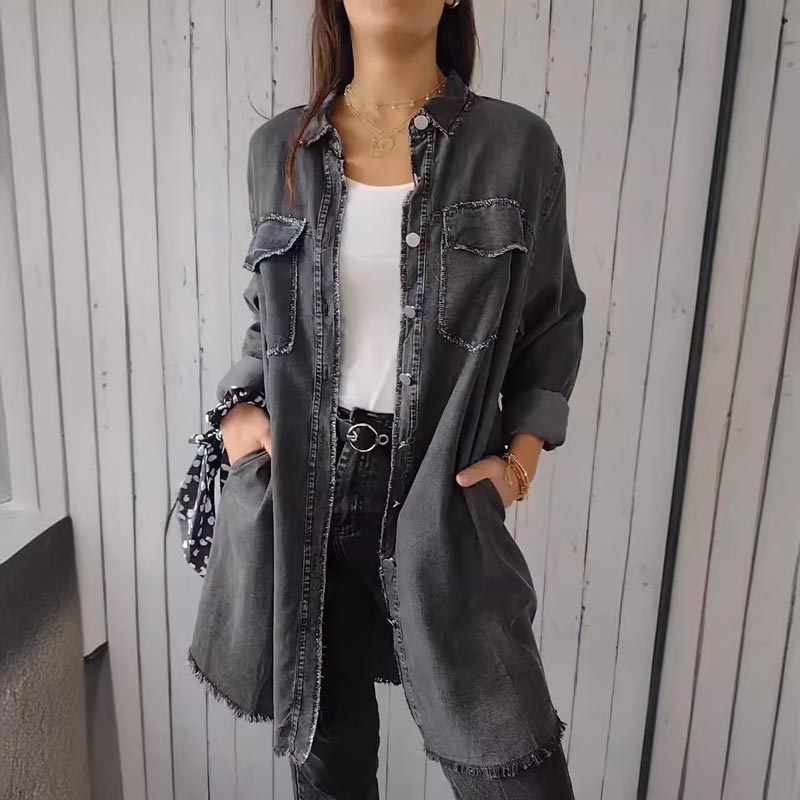 Zaleira™ | Oversized Denim Shirt