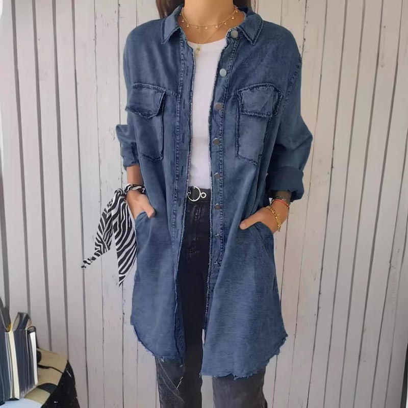 Zaleira™ | Oversized Denim Shirt