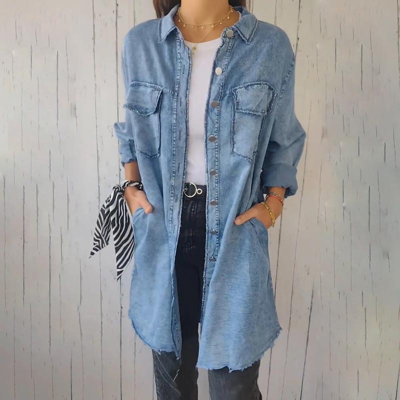 Zaleira™ | Oversized Denim Shirt
